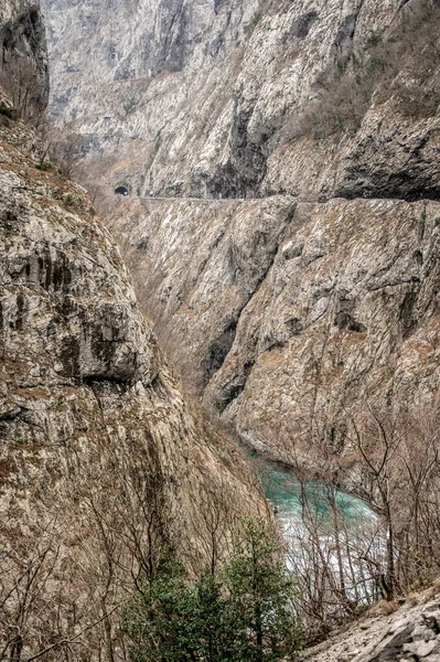 Fluss Moraca Schlucht Platije Schöne Moraca Schlucht Winter Montenegro Oder — Stockfoto