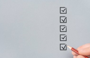 Onay listesi belgenin bitmiş iş görev ve sorumluluklar. İş ilerleme ya da gündemi. Denetim listesi, puanı yükümlülükleri veya tamamlanmış görevler proje kavramı içinde tutmak. Onay kutusu onay işareti.