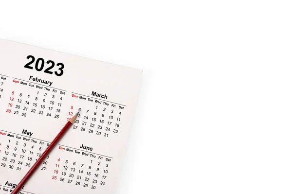 Kalenderjahr 2023 Zeitplan Mit Leerer Notiz Für Die Liste Auf — Stockfoto
