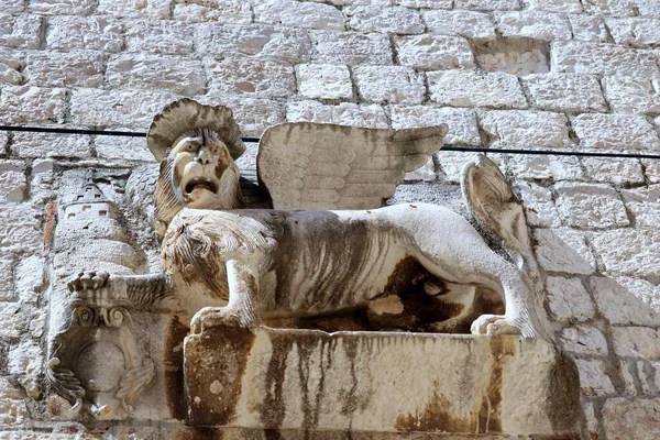 Tallado Piedra Antigua Edificio Mármol Antigua Ciudad Jerusalem —  Fotos de Stock