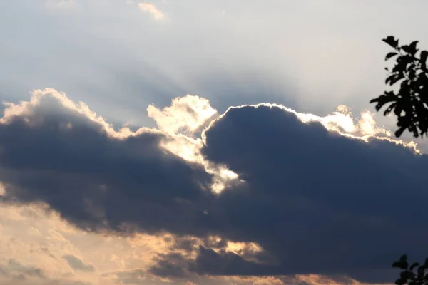 Mooie Lucht Met Wolken Zon — Stockfoto