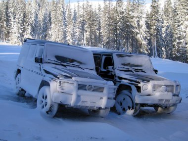 Karda araba kazası.