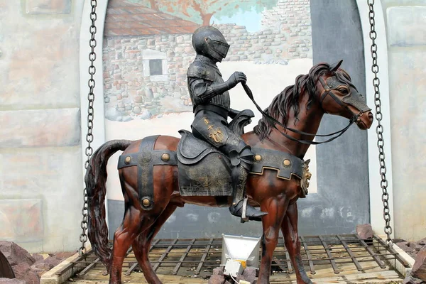Statue Knight Horseback City — Stock Photo, Image