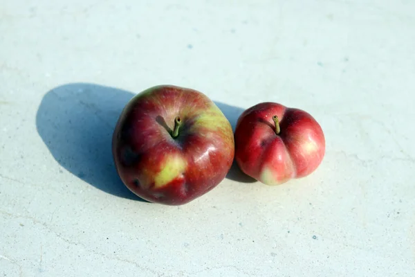 red apples on a white background