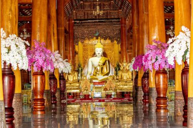 Beyaz Buda tapınakta. Budizm 'de kutsaldır.