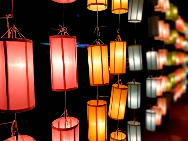 Colorful Paper Lanterns Beautiful Object Festival — Stock Photo, Image