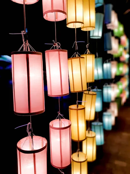 Colorful Paper Lanterns Beautiful Object Festival — Stock Photo, Image