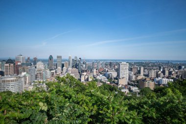 Kondiaronk Belvedere 'den Montreal şehir manzarası güneşli bir günde