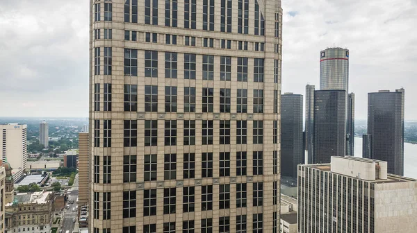Yazın Detroit Şehir Merkezinin Manzarası Guardian Binasından Alınan Açık Bir — Stok fotoğraf