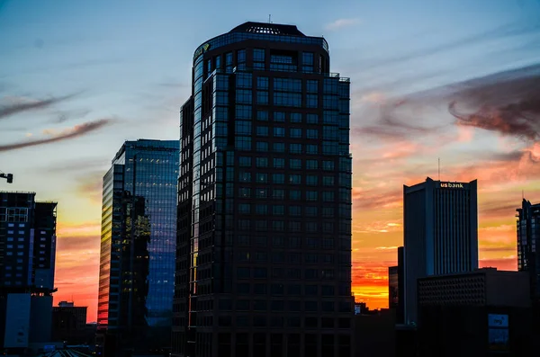 Vista Downtown Phoenix Arizona Pôr Sol — Fotografia de Stock