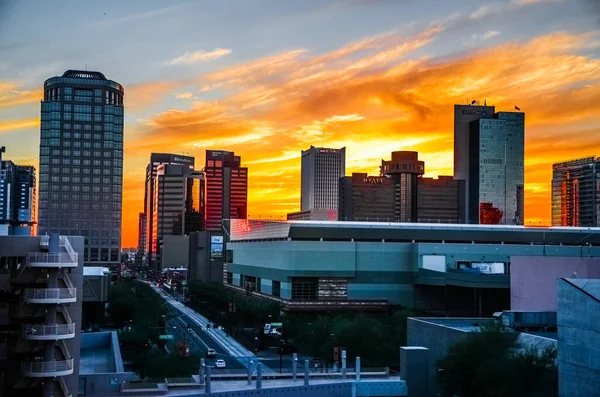 Pohled Phoenix Arizona Při Západu Slunce — Stock fotografie