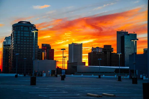 Widok Śródmieście Phoenix Arizona Zachodzie Słońca — Zdjęcie stockowe