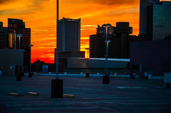 Άποψη Του Downtown Phoenix Αριζόνα Στο Ηλιοβασίλεμα — Φωτογραφία Αρχείου