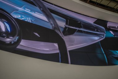 Buick Wildcat EV konsept önizlemesi Detroit 'teki Huntington Place (Cobo Hall) otomobil fuarında sergileniyor.