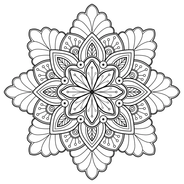 Мандала Digital Art Wall Coloring Book Lace Passel Tattoo Design — стоковий вектор