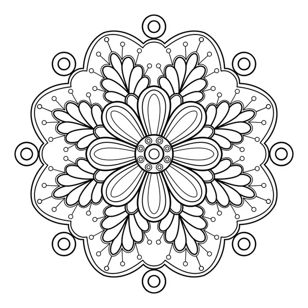 Mandala Motif Art Numérique Art Sur Mur Livre Colorier Modèle — Image vectorielle