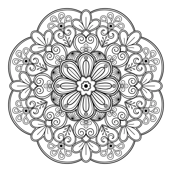Mandala Digital Art Pattern Art Wall Coloring Book Lace Pattern — Stock Vector