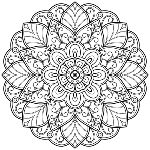 Mandala Motif Art Numérique Art Sur Mur Livre Colorier Modèle — Image vectorielle