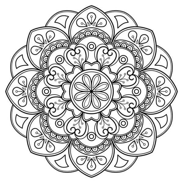 Mandala Digitalt Konstmönster Konst Väggen Målarbok Spetsmönster Tatuering Design För — Stock vektor