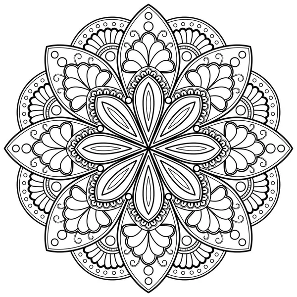 Mandala Cyfrowy Wzór Sztuki Sztuka Ścianie Kolorowanka Koronka Wzór Tatuaż — Wektor stockowy