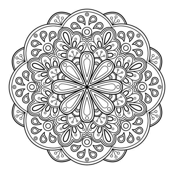 Mandala Motif Art Numérique Art Sur Mur Livre Colorier Modèle — Image vectorielle