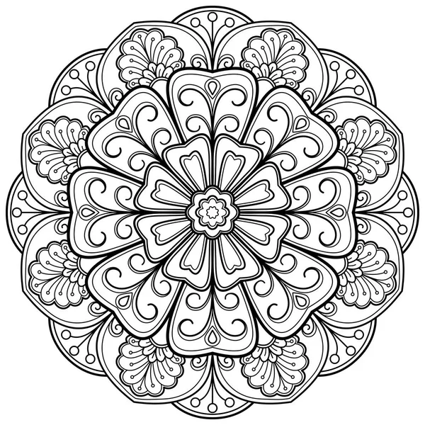 Mandala Padrão Arte Digital Arte Parede Livro Para Colorir Padrão —  Vetores de Stock