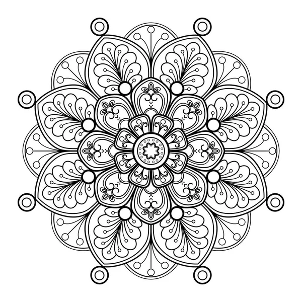 Mandala Motif Art Numérique Art Sur Mur Livre Colorier Modèle — Image vectorielle