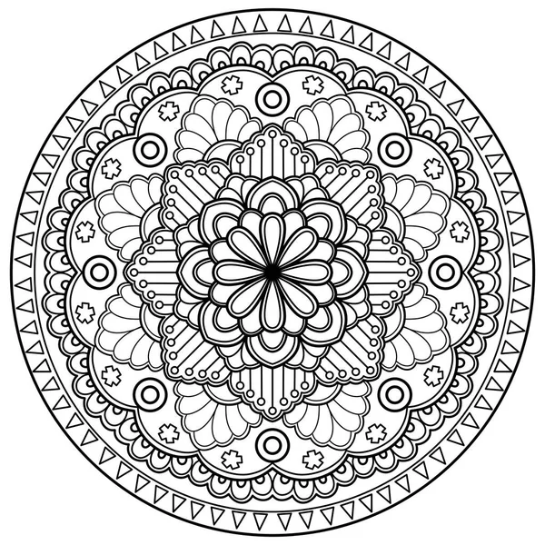 Mandala Digital Art Pattern Art Wall Coloring Book Lace Pattern — Stock Vector