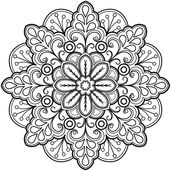 Mandala Digitální Umění Vzor Umění Stěně Omalovánky Krajka Vzor Tetování — Stockový vektor