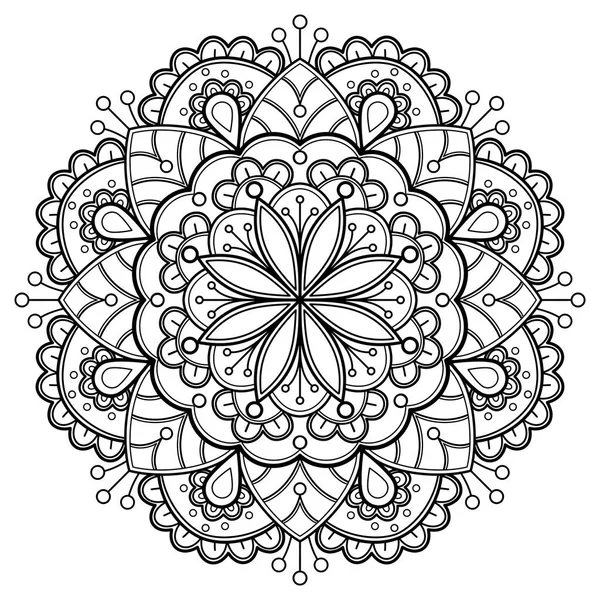 Mandala Motif Art Numérique Art Sur Mur Livre Colorier Modèle — Image vectorielle