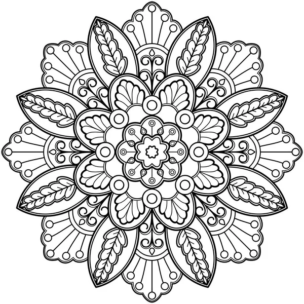 Mandala Digitální Umění Vzor Umění Stěně Omalovánky Krajka Vzor Tetování — Stockový vektor