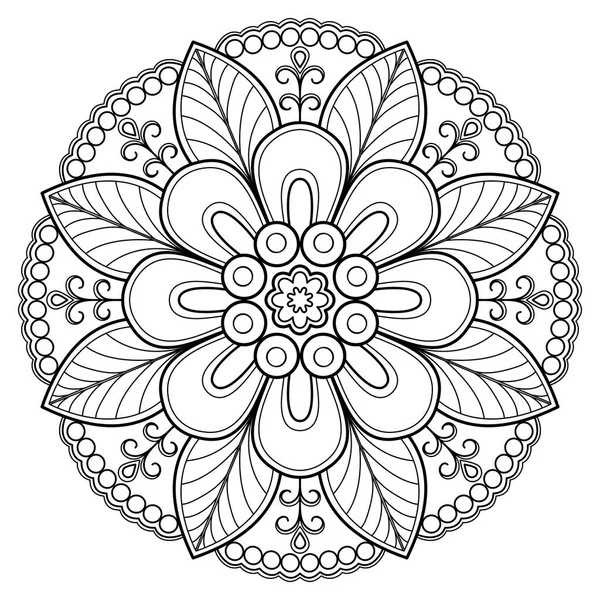 Mandala Motif Art Numérique Art Sur Mur Livre Colorier Modèle — Image vectorielle