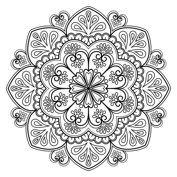 Mandala Modèle Art Numérique Art Sur Mur Livre Colorier Dentelle — Image vectorielle