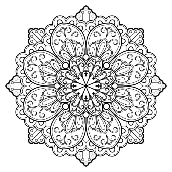 Mandala Digital Art Pattern Art Wall Coloring Book Lace Pattern — Stock Vector