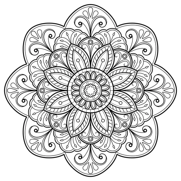 Vector Abstract Mandala Pattern Art Wall Coloring Book Lace Pattern — Stock Vector