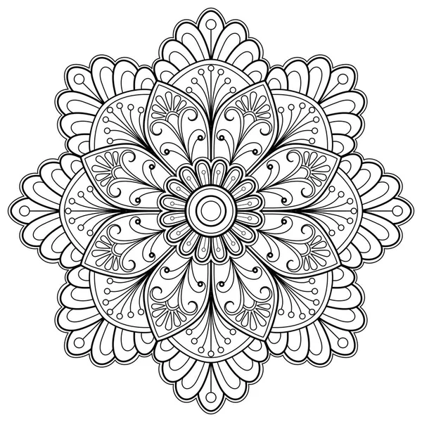 Vector Abstract Mandala Pattern Art Wall Coloring Book Lace Pattern — Stock Vector