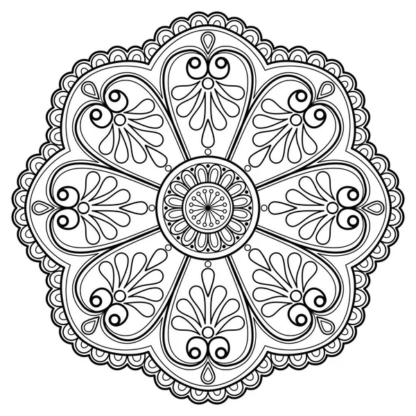 Vector Abstract Mandala Pattern Art Wall Coloring Book Lace Pattern — Stock Vector