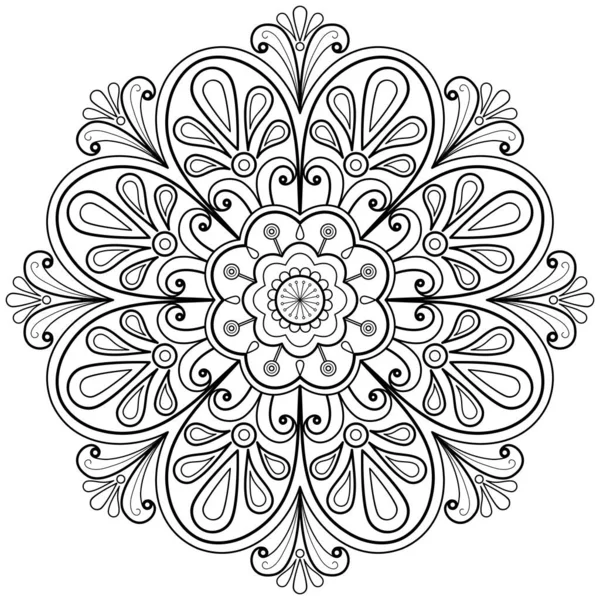 Patrón Mandala Abstracto Vectorial Arte Pared Libro Para Colorear Patrón — Vector de stock