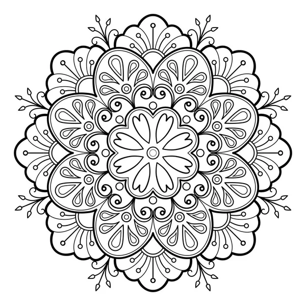 Vector Abstract Mandala Pattern Art Wall Coloring Book Lace Pattern — Stock Vector