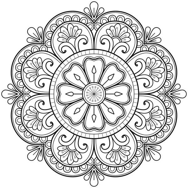 Patrón Mandala Abstracto Vectorial Arte Pared Libro Para Colorear Patrón — Vector de stock