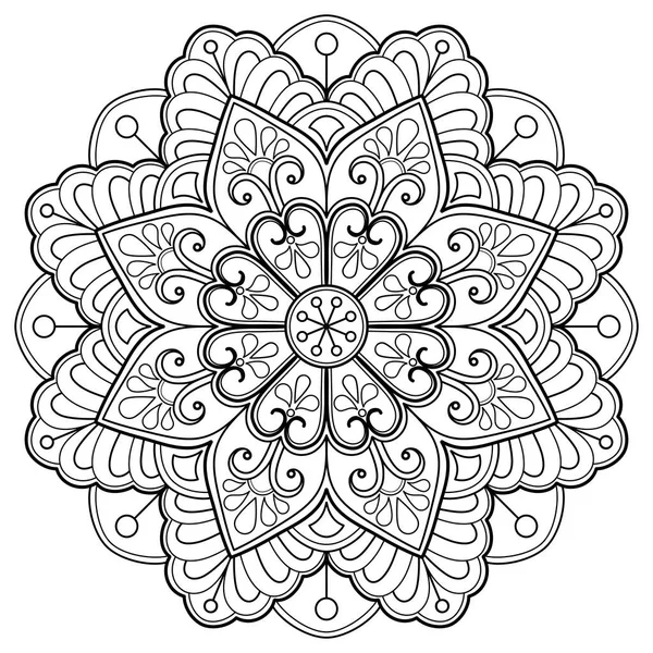 Vector Abstract Mandala Pattern Art Wall Coloring Book Lace Pattern — Stock Vector