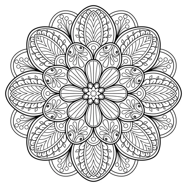 Vector Abstract Mandala Pattern Art Wall Coloring Book Lace Pattern — Stock Vector