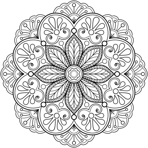 Vector Abstract Mandala Pattern Art Wall Coloring Book Lace Pattern — Stock Vector