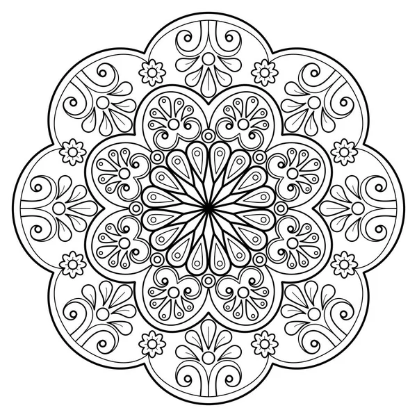 Vector Abstract Mandala Pattern Art Wall Coloring Book Lace Pattern — Stock Vector