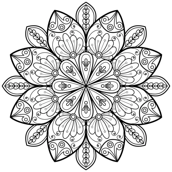 Vector Abstract Mandala Pattern Art Wall Coloring Book Lace Pattern — Stock Vector