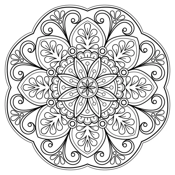 Vector Abstract Mandala Pattern Art Wall Coloring Book Lace Pattern — Stock Vector