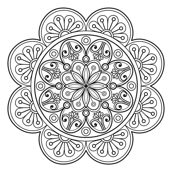 Mandala Modèle Art Numérique Art Sur Mur Livre Colorier Dentelle — Image vectorielle