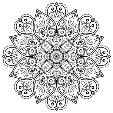 Mandala dijital sanat modeli. Duvardaki sanat eserleri. Boyama kitabı Dantelli desen dövme. Duvar kağıdı boya gömleği ve döşeme kalıbı çıkartması tasarımı, etnik çember dekoratif süslemesi için tasarım