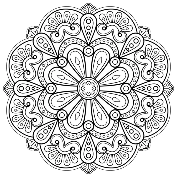 Mandala Digitale Kunst Patroon Kunst Aan Muur Kleurboek Kantpatroon Tatoeage — Stockvector