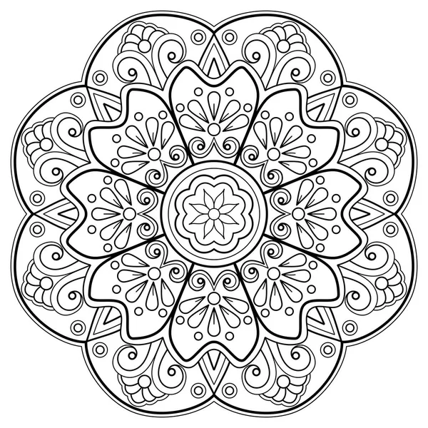 Mandala Modèle Art Numérique Art Sur Mur Livre Colorier Dentelle — Image vectorielle